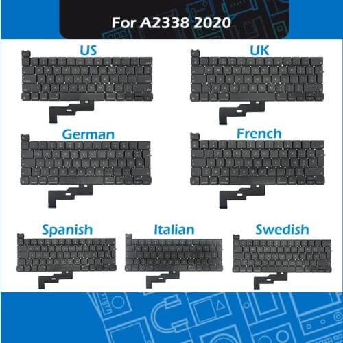 5pcs/Lot A2338 Keyboard For Macbook Pro Retina 13" M1 Keyboard Replacement US UK FR SP IT GER SE Layout 2020 EMC 3578