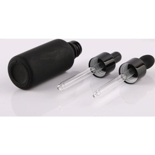 50Pcs/Lot 15ml 30ml 1 Floz Matte Frosted Black Glass Dropper Bottle Empty Perfume Bottles Liquid Bottle Essential Oil Bottles