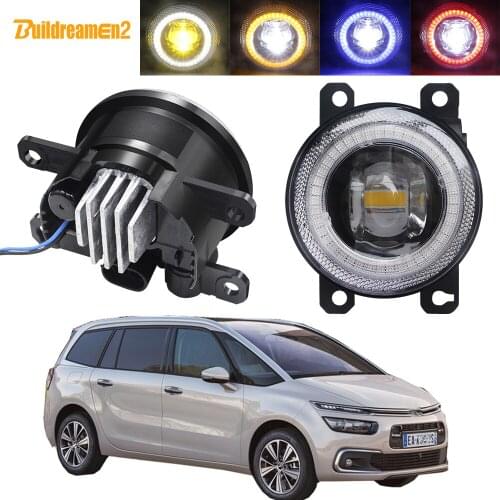 Car Fog Light Assembly LED Lens Angel Eye Daytime Running Lamp 30W 8000LM 12V For Citroen C4 Picasso Coupe Hatchback 2004-2015