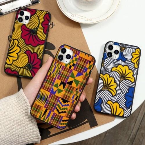 African style fabric print aesthetics coque funda cover Phone Case for iPhone 11 12 pro XS MAX 8 7 6 6S Plus X 5S SE 2020 XR