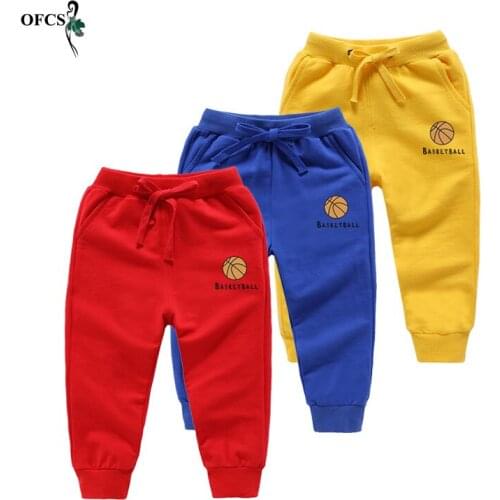 Childrens Pants New Spring Girls Boys Leggings Cotton Infant Pants Elastic-Waisted Soft Letter Sports Casual Trousers 2-12 Year