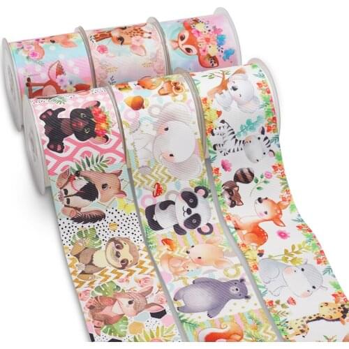 DIY Accessories animals Grosgrain Ribbon Printed 10 Yards for bow 55801