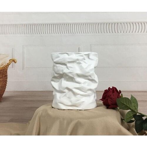 Home Wedding Decoration Nordic Modern Simplicity Basket Of Paper Ceramic Vase Creative Art Room Be Light Luxury Table Ornaments