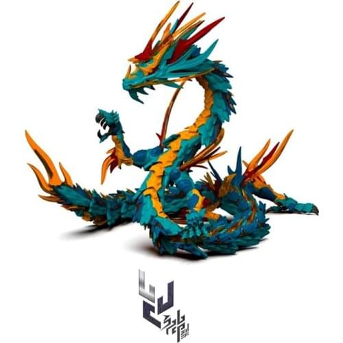God-shaped Technology Black Dragon Mountain and Sea Classics China Ancient Times Four Spirits of the Sky Action Figure Toys