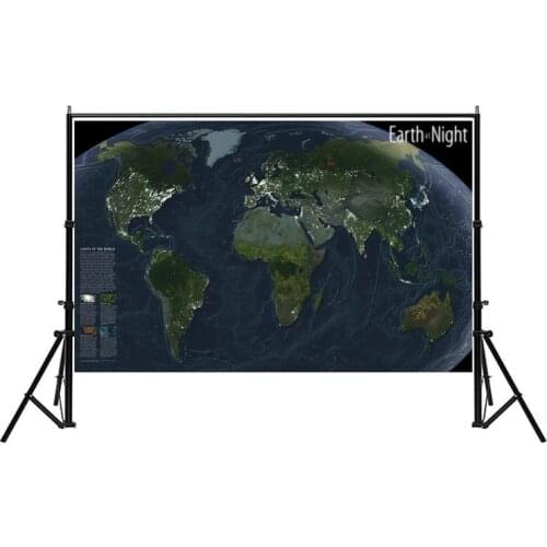 Map of The World Earth At Night 2004 Home Office World Map Wall Stickers Posters and Prints for Business Home School Supplies