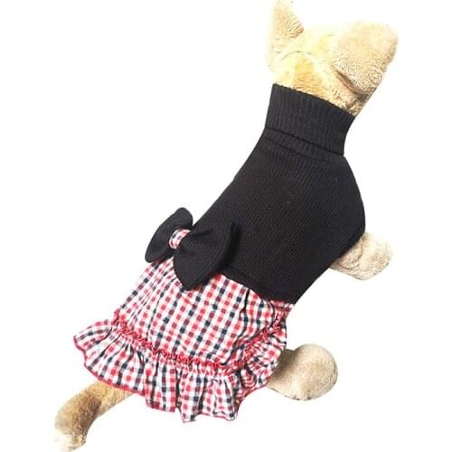 Korea Design Pet Dog Dress Autumn Winter Romper Skirt Knitwear S M L XL For Pomeranian Bichon Puppy Dresses Pet Supplies