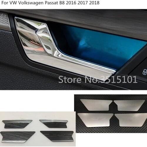 Car body cover stick trim door inner handle bowl frame lamp panel 4pcs for Volkswagen VW Passat B8 2016 2017 2018 2019 2020