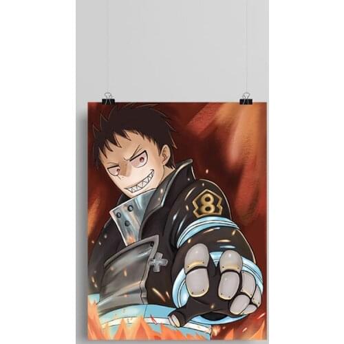 Kusakabe shinra Fire foece anime Canvas poster Painting wall Art decor Living room Bedroom Study Home Decoration Prints