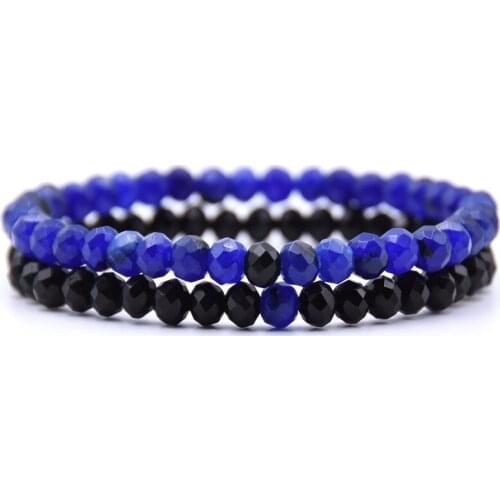High Quality 6 Color Fashion Rhombus Natural Stone Bracelets For Women Men Jewelry Charm 6 mm Crystal Beads Bracelet Wholesale