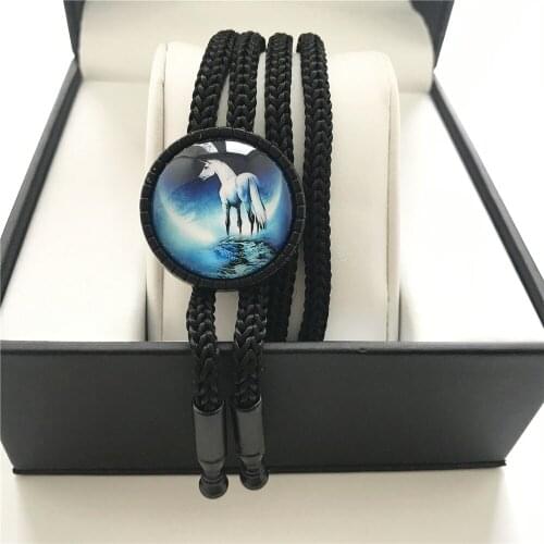 Unicorn Pattern Men Women Fashion Bolo Tie Boys Girls Students Jewelry Bow Ties Neck Wear for Party Gift