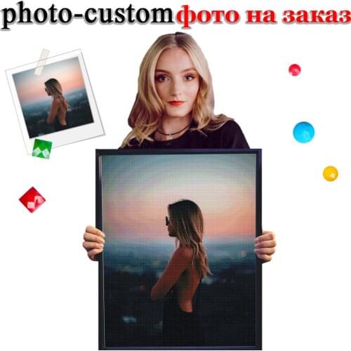 Photo Custom 5D DIY Diamond Painting Cross stitch Kit Full Square Drill Embroidery Mosaic Art Picture Of Rhinestones Decor Gift