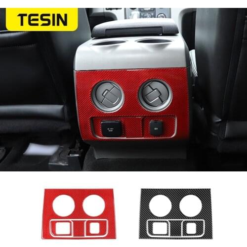 TESIN Carbon Fiber Sticker For Ford F150 Car Armrest Box Air Outlet Decoration Cover Accessories For Ford F150 Raptor2009-2014