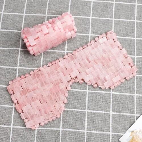 Jade Eye Mask Rose Quartz Facial Massager Natural Stone Cold and Heat Therapy Sleep Eye Mask Relieve Fatigue Skin Care Tool