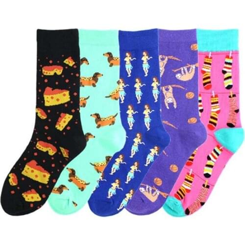 Cotton Socks For Men And Women New Arrival Cheese Dog Monkey Neutral Sock Female 2021 Novelty Creative Comfortable Happy Socks