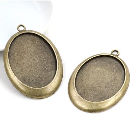 New Fashion 5pcs 30x40mm Inner Size Antique Bronze Classic Style Cabochon Base Setting Charms Pendant (B1-26)