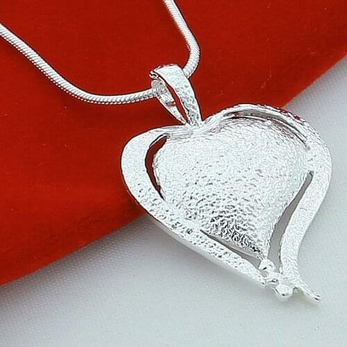 NEW Style 925 Sliver Heart-Shaped Pendant Snake Chain Necklace For Women Wedding Engagement Birthday Anniversary Trendy Gift