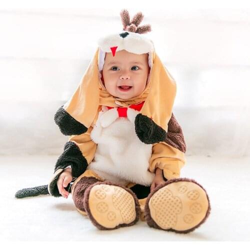 Puppy Animal Baby Outfit Kids Dog Fancy Costume for Christmas Halloween Kids Clothes Newborn Dog Winter Overalls Autumn Cartoon