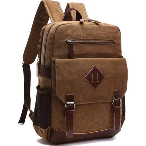 Casual Men Backpack Canvas College School bags Student Retro Rucksacks Male Travel Bag Multi-Function Laptop Backpacks Mochila
