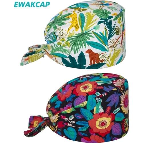 Cute Scrub Cap Cotton Adjustable Beauty Salon Lab Dental Clinic Working Scrubs Caps Wholesale