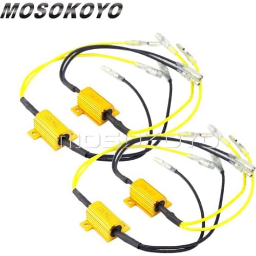 4pcs Motorcycle LED Turn Signal 12V 25 W 6.8 Ohms Load Resistor Indicator Adapter Universal Flasher Rate Controller