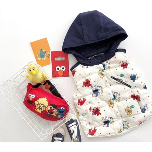 Tonytaobaby Winter New Boys and Girls Cartoon Vest Down Coat Change Schoolbag Kids Vest