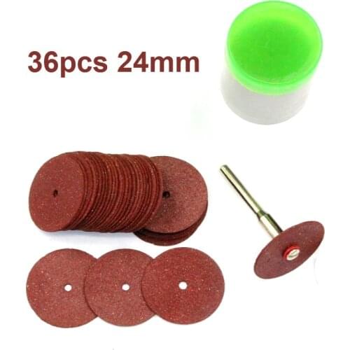 36pcs/set Universal 24mm Mini Diamond Cutting Discs Wheel Drill Bit For Rotary Jewellery Tool Kit Cut Off Wheel High Quality