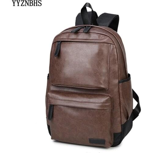 Women Backpack Men Vintage PU Leather Backpack Sac A Dos Large Capacity School Bags For Girls Travel Backpacks Mochila Laptop
