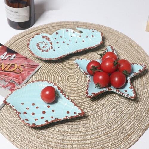 NEWYEARNEW 1piece Ceramics Starfish Shell Dish Seashell Tray Holder Soap Side Key Box Shower Plate Bathroom Set