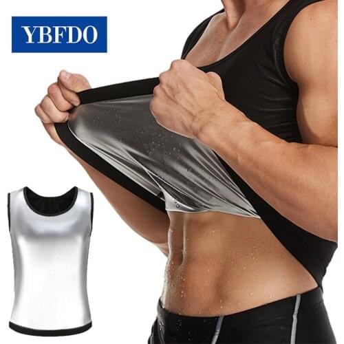 YBFDO Men Silver ion coating Thermo Sweat Sauna Vest Body Shapers Waist Trainer Slimming Shapewear Tank Tops Effect Fat Burning