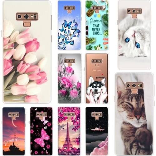 360 Full Protective Case For Samsung Note 9 Case Cat Floral Soft Silicone Back Cover Case For Samsung Galaxy Note 9 Note9 Coque