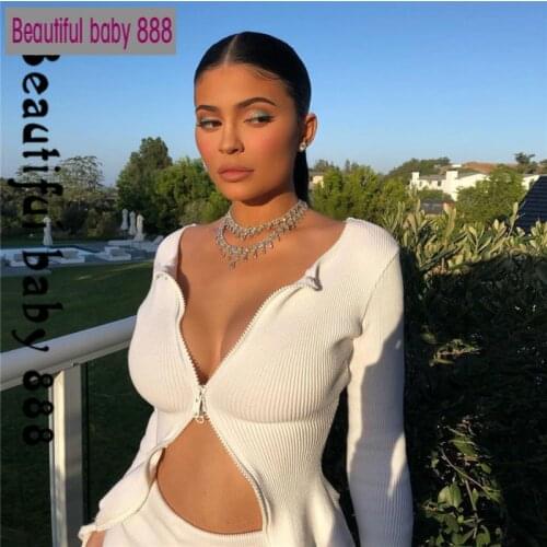 2020new solid office ladies wild casual tee shirts mujer autumn fashion knit basic white stripe crop tops womens V-neck t-shirts