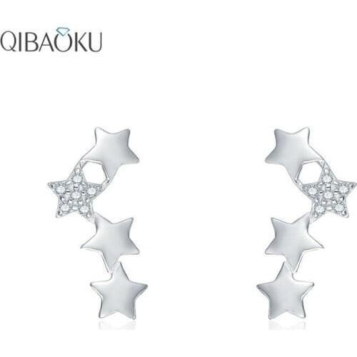 925 Sterling Silver Stud Earrings Star Zircon Earrings Fashion Korean Earrings Fine Gift Ear Jewelry for Women
