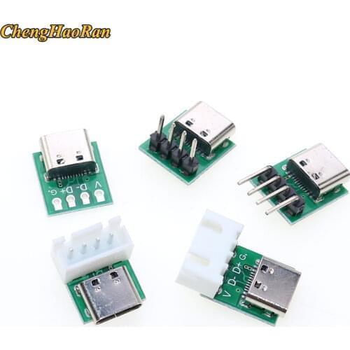 1PCS TYPE-C USB3.1 16 Pin Female to 2.54mm Type C Connector 16P Adapter Test PCB Board Plate Socket For Data Wire Cable Transfe