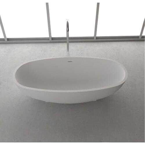 1700x800x500mm Solid Surface Stone CUPC Approval Bathtub Oval Freestanding Corian Matt Or Glossy Finishing Tub RS65102