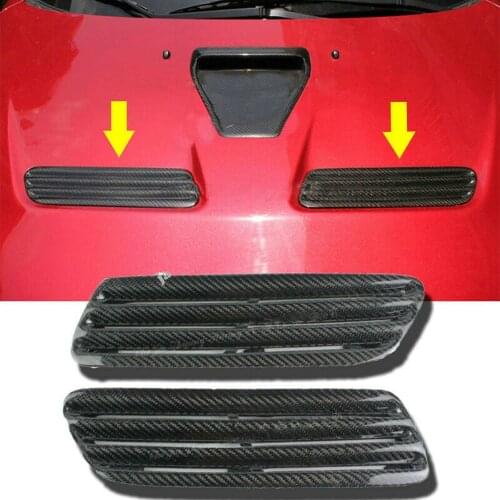 2PCS Carbon Fiber Direct Hood Scoop Bonnet Insert Air Vent Intake Ducts Cover For Mitsubishi Evolution EVO X 10 2008-2015 09 14