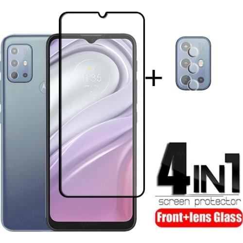 4-in-1 For Motoroal Moto G20 Glass For Moto G20 Tempered Glass Full Cover Phone Film HD Screen Protector For Moto G20 Lens Glass
