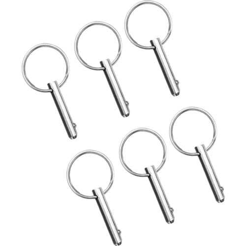 6 Pcs Quick Release Pin 1/4inch Diameter, 316 Stainless Steel, Bimini Top Pins, Marine Hardware, 6x38mm