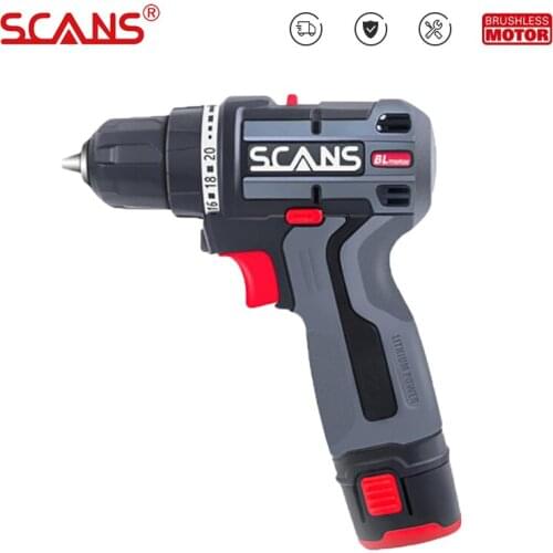 SCANS Power Tools 12v Brushless Electric Drill Cordless Screwdriver 36Nm with Portable Smart Single Hand Big Torgue And Recharge