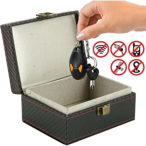 Car Key Box Carbon Fiber Anti-Radiation Mobile Phone Box Blocking Car Key Signal Anti-RFID Bluetooth Shielding