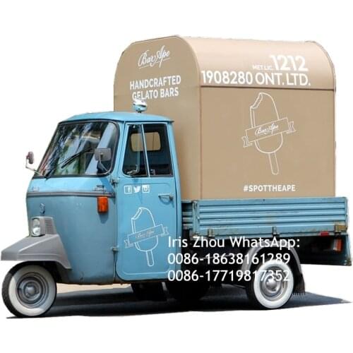 Budget Piaggio Ape Conversions Mobile Popsicle Cart Retail Truck for Fast Food Business