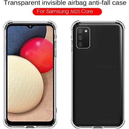 Case For samsung a02 s Soft Silicone Luxury Clear Transparent Four-corner Airbag Cover For a02 a02s a 02s 02 s Case 2021 6.5"