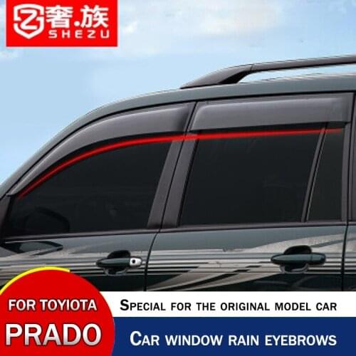 4 Pieces For Toyota Prado Car Window Rain Cover 2003~2009 Prado Acrylic Thickened Rain Eyebrow Modification Accessories