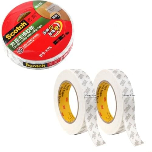 3M Scotch Double-sided Foam Adhesive Tape 12/18/24mm*5.5M 320C Sponge KT Paste Tape Stationery Big Brands Are Trustworthy