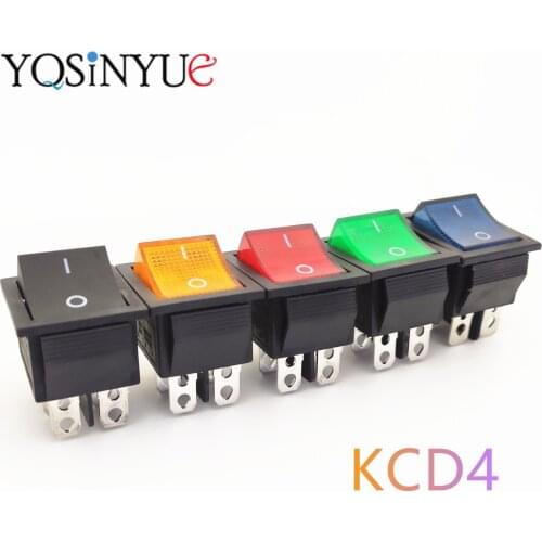 KCD4 Rocker Switch ON-OFF 2 Position 4 Pins 6 Pins Electrical Equipment With Light Power Button Cap 16A 250VAC 20A 125V