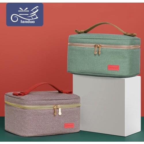Landuo Mommy Insulated Lunch Bag Thermal Fresh Milk Handbags Children Cooler Picnic Food Lunch Box For Womens MPB08