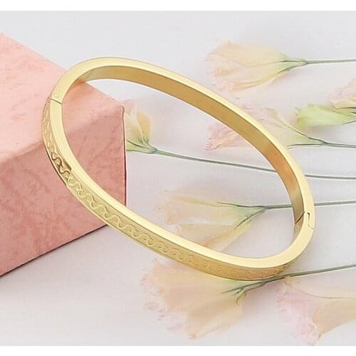 Best-Selling Fashion Childrens Series Vine Pattern Bracelet Stainless Steel Love Bangle Girl Jewelry Wholesale