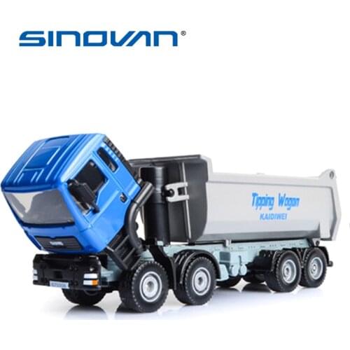 Alloy Diecast Tipping Wagan Dump Truck toy car 1:50 Engineering Heavy 8 Wheel Vehicle Model Hobby Toys For Kids Christmas Gift