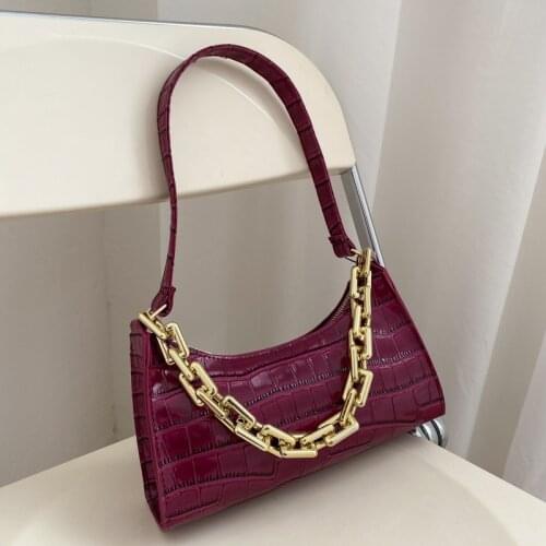 Fashion Exquisite Shopping Bag Retro Casual Women Totes Shoulder Bags Female Leather Solid Color Chain Handbag for Women 2021