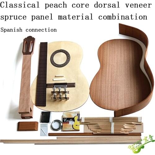 All single wooden Classical guitar material accessories set khaya solid wood back side Spruce top board solid wood