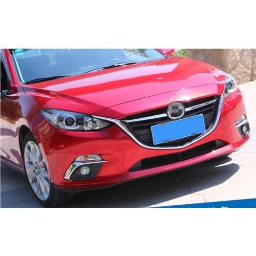 Lapetus Chrome Front Fog Lights Lamps Cover Trim Fit For Mazda 3 AXELA Hatchback Sedan 2014 2015 2016 ABS